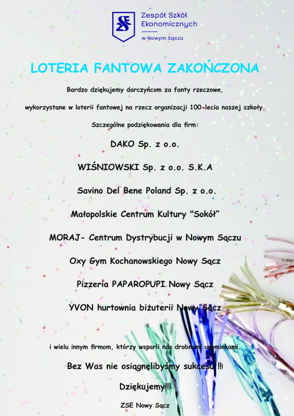 WIELKA LOTERIA FANTOWA w ZSE